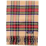 2 PLY 100% Cashmere Scarf Elegant Collection Made in Scotland Wool Solid Plaid Men Women