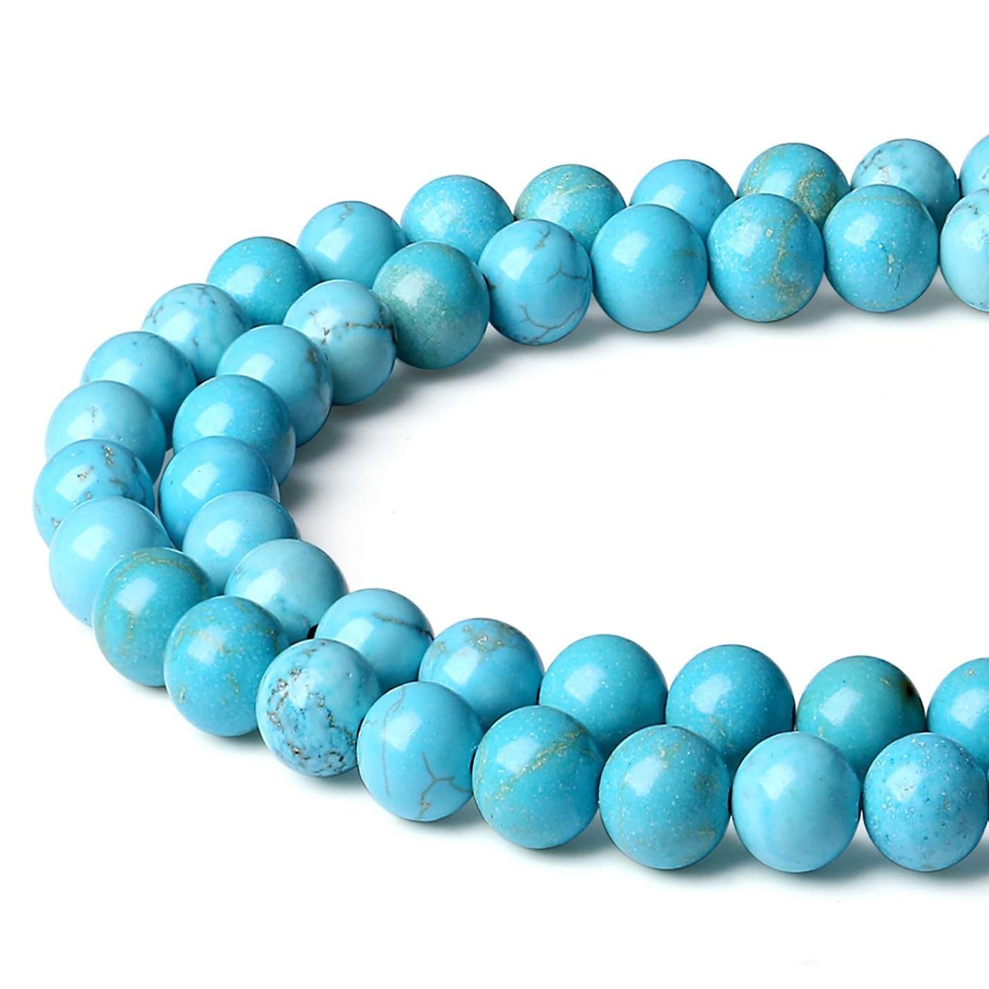 XIANNVXI 8mm Round Loose Turquoise Beads for Jewelry Making Turquoise Crystal Stone Gemstone Beads for Crafting 47 Pcs — image 1