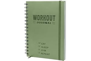 Nextnoid Hardcover Fitness Journal Workout Planner for Men & Women - A5(5.7" x 8.3") Sturdy Workout Log Book to Track Gym & Home Workouts - Green