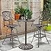 COSTWAY Bar Stool Set of 2, Cast Aluminum Vintage Retro Design Patio Outdoor Garden Bistro Furniture Set (2*Copper Bar Stool)