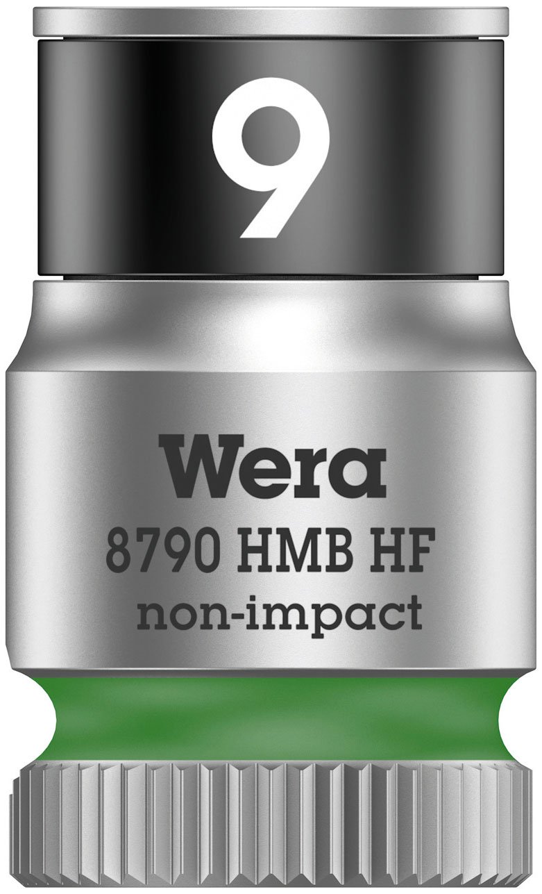 Wera 05003743001 870 HMB Holding Function Zyklop Socket, Green, 3/8-Inch, 9 x 29 mm