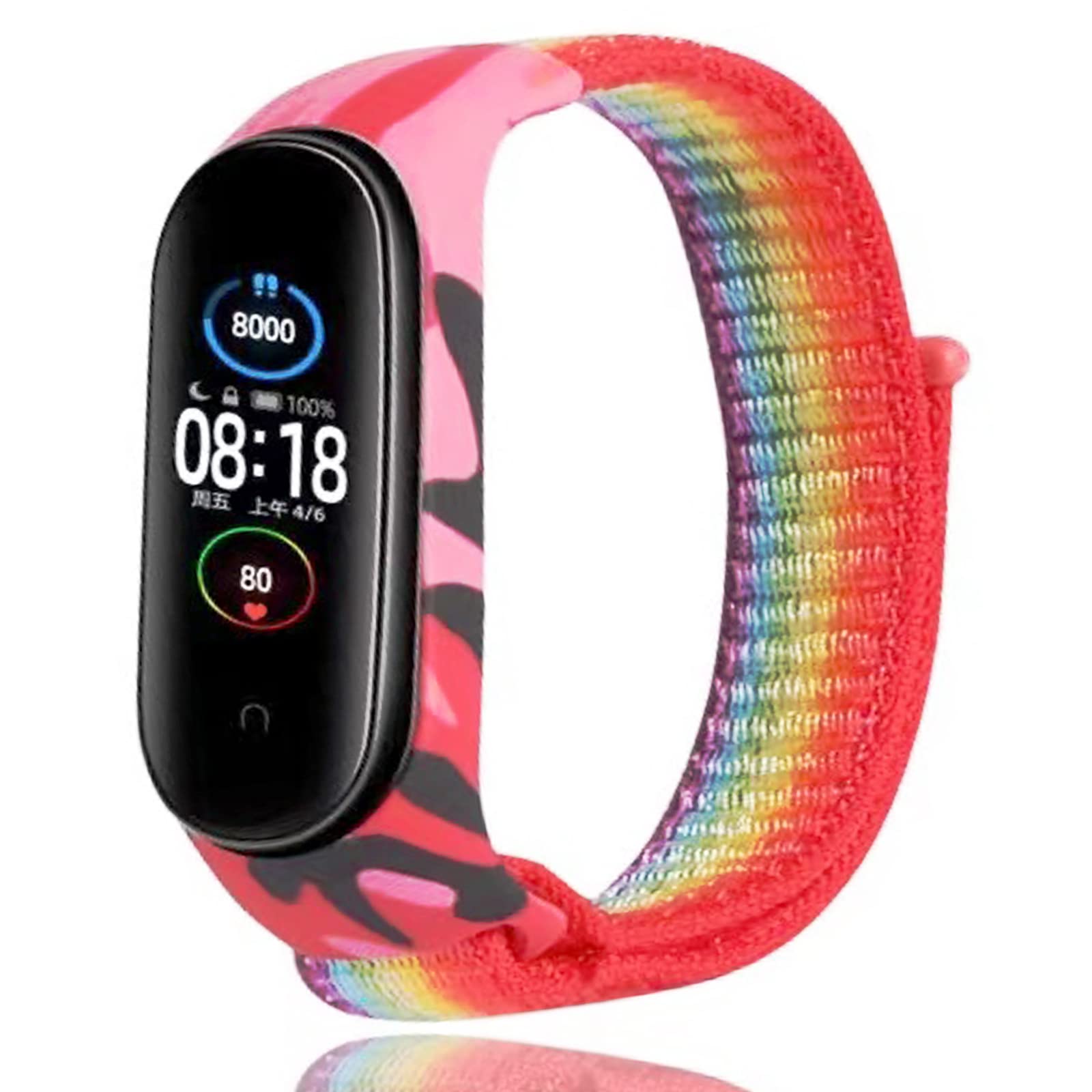 Keecuty Bracelet Compatible with Xiaomi Mi Band 6 Bracelet Xiaomi Mi Band 5 Bracelet, Adjustable Nylon Replacement Strap Compatible Xiaomi Mi Band 4/xiaomi Mi Band 3 for Women Men