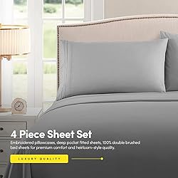 1500 Supreme Collection Twin Sheet Sets Light Gray