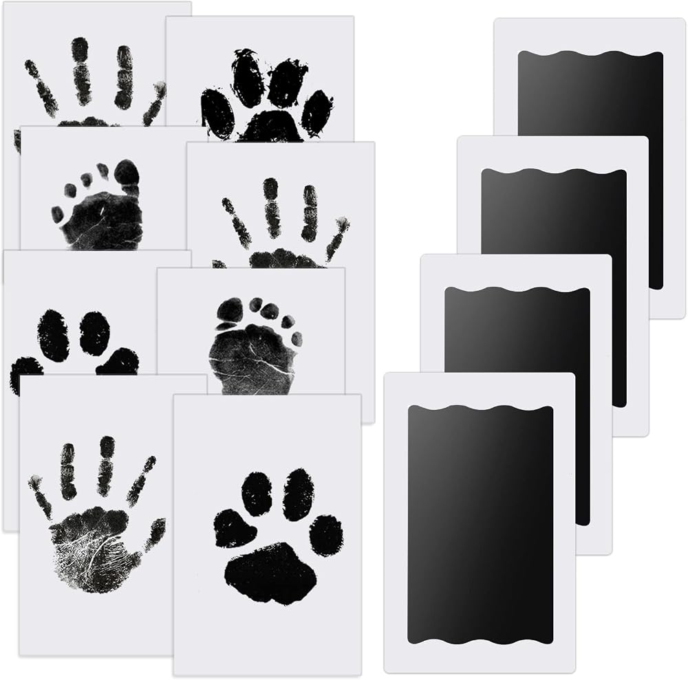 Nabance Inkless Hand & Footprint Kit 4 Pads 8 Cards Baby Pet Paw Print