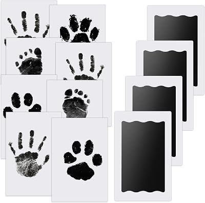 Nabance Inkless Hand & Footprint Kit 4 Pads 8 Cards Baby Pet Paw Print