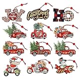 HUADODO 12 Pieces Christmas Ornaments Red Truck