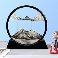 Aoderun Moving Sand Art Picture Round Glass 3D Deep