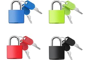 Mini Luggage Locks,4 Pcs Luggage Locks with Keys,Luggage Padlocks,Colorful Suitcase Locks,for Luggage,Suitcase,Backpack,Lapto