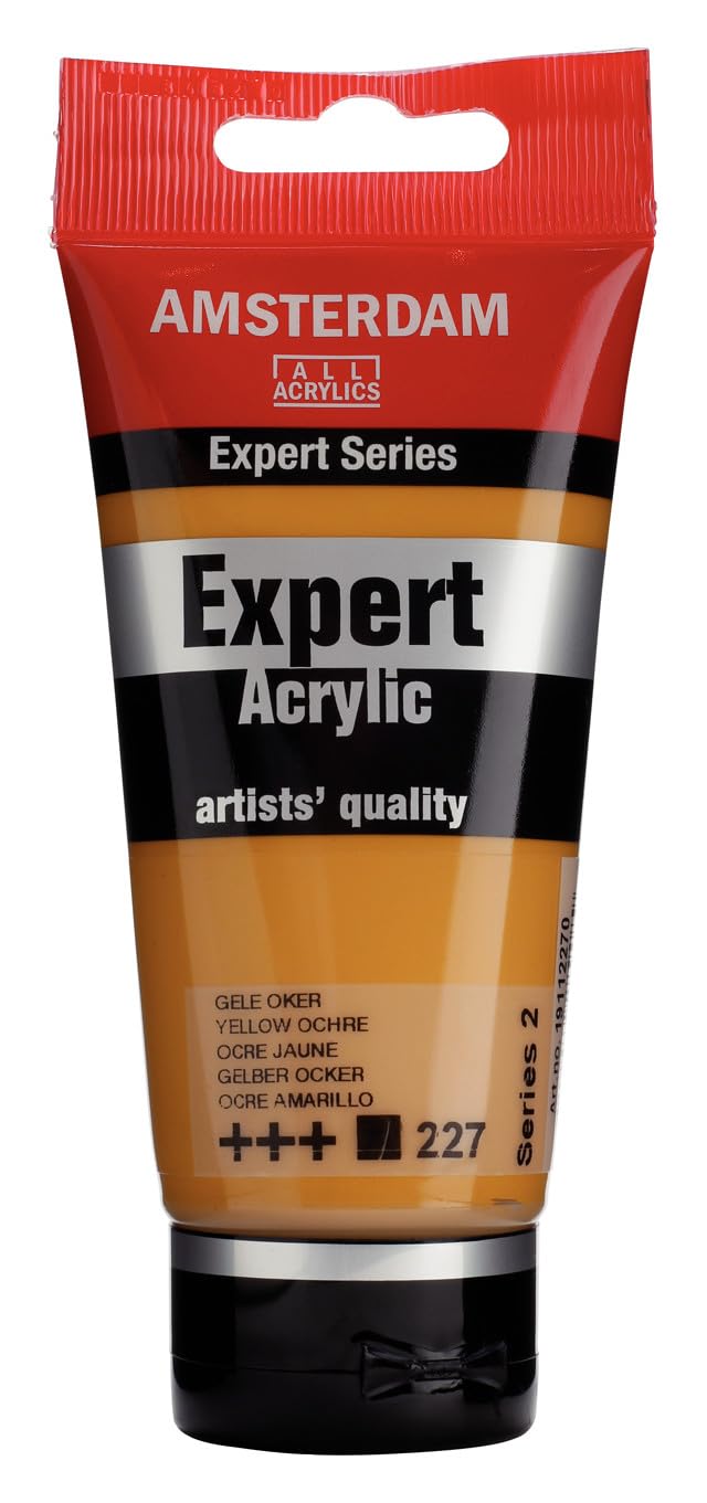 Amsterdam Expert Series Acrylic Paint Tube 75 ml - Yellow Ochre 227 - Heavy Body, Artist Grade, Opaque, Lightfast +++