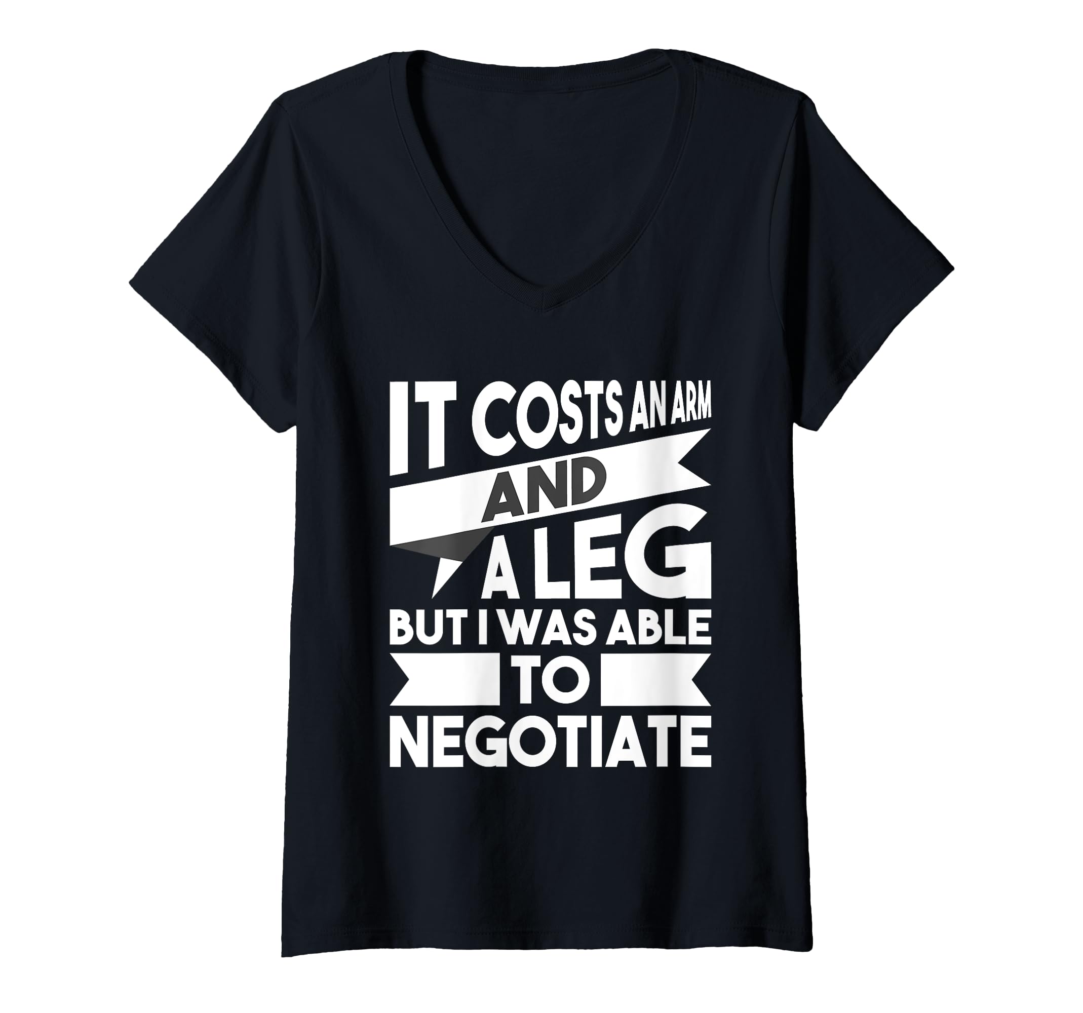 Womens I Was Able To Negotiate - Handicap Wheelchair Amputee V-Neck T-Shirt