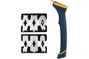 MANUFORE Soft Grip Contour Paint Scraper, 6pcs Different Stainless Steel Blades for Removing Paint, Varnish, Putty Caulk or R