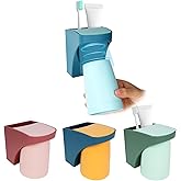 WCHOSOZH 4Pcs Wall Mount Toothbrush Holder, Magnetic Toothbrush Holder Without Drilling, Plastic Inverted Design Holders Set for Family, Hotel, Bathroom