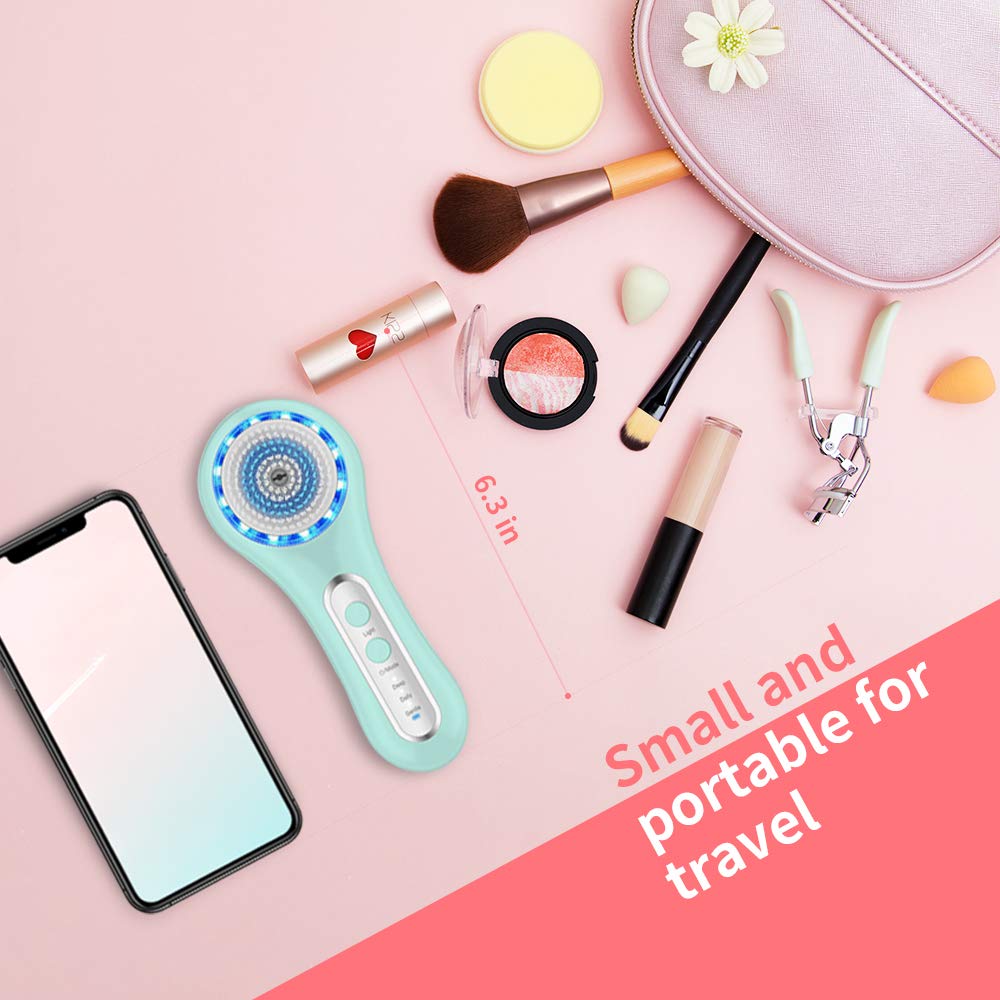 MALKERT Facial Cleansing Brush with 5 Brush Heads, 3 Modes Skin Care Brush Device, Electric Rechargeable Waterproof Face Spin Brush, Massager for Deep Cleansing and Scrubbing, Exfoliating: Beauty