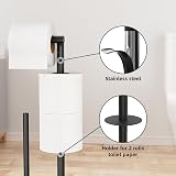 Susswiff Stainless Steel Free Standing Toilet Roll Holder with Brush view 2