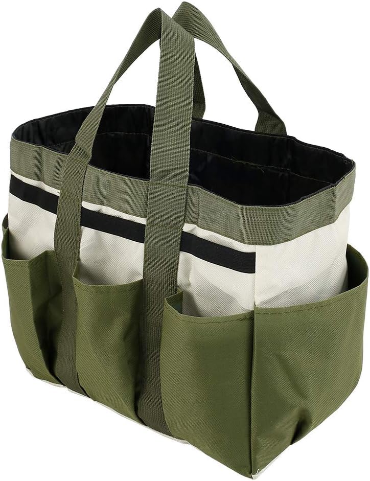 Garden Tool Bag Organizer Oxford Garden Tote Bag Heavy Duty Hand Tools Storage Tote Portable Gardening Tool Storage Organizer Bags Carrier Lawn Yard Bags Carrier with Pockets for Women Men