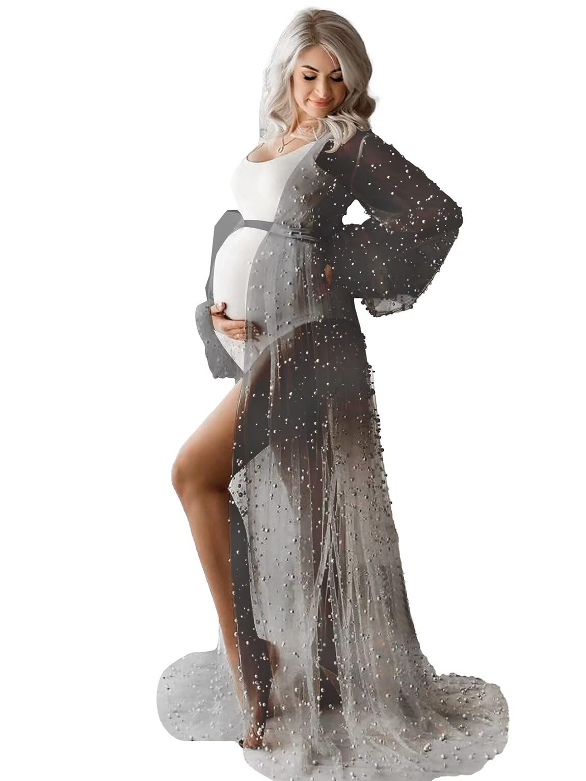 Pearl Maternity Photoshoot Dresses Long Sleeve