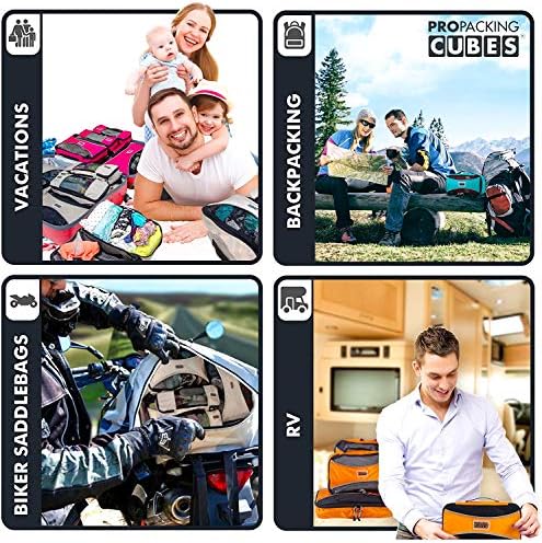 PRO Packing Cubes | 6 Piece Travel Bags Organizer for Luggage | Multi-size Ultralight Travel Cubes | Suitcase Organizer Bags Set | Makes Packing Easy 6 PRO Packing Cubes | 6 Piece Travel Bags Organizer for Luggage | Multi-size Ultralight Travel Cubes | Suitcase Organizer Bags Set | Makes Packing Easy