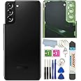 A-Parts S21 Plus Back Glass Cover Housing Door Replacement for Galaxy S21+ Plus 5G SM-G996B G996U G996U1 G996W Back Glass Cover with Pre-Install Tapes (Phantom Black)
