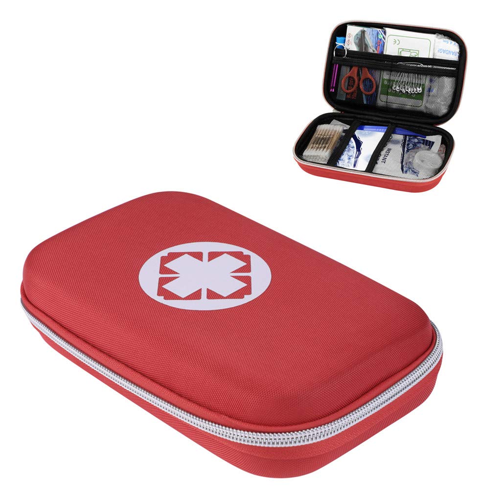 Qchomee Portable First Aid Bags Pouch Empty Mini Medical Kit Bag Case Compact Survival Emergency Bags Empty Medicine Storage Bag for Travel Camping Outdoor Sports Work Holidays Car Home (Empty Bag)