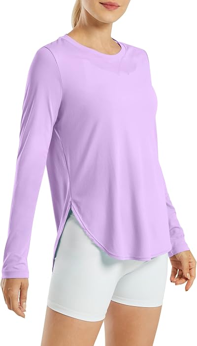G4Free Women’s UPF 50+ Long Sleeve Activewear Shirt Purple