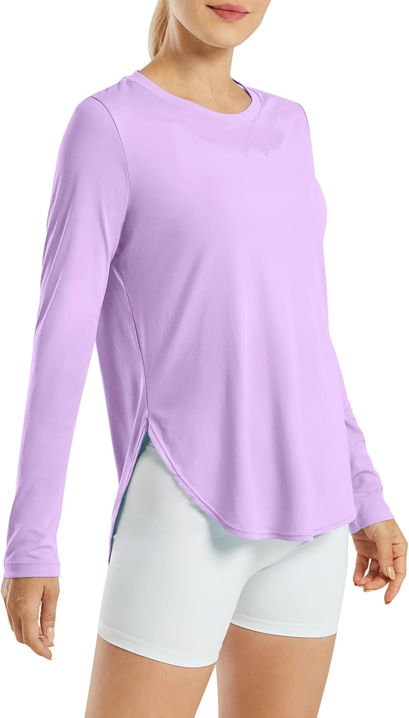 G4Free Women’s UPF 50+ Long Sleeve Activewear Shirt Purple