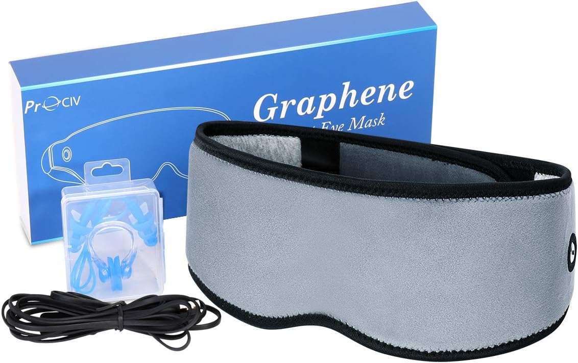 Eye Mask for Sleeping, Graphene Heated Eye Mask - Upgrade USB Sleep Mask for Relieve Eye Stress, Adjustable Temperature&Time Control, Eye Blinder for Dry Eyes, Puffy Eyes, Tired Eyes