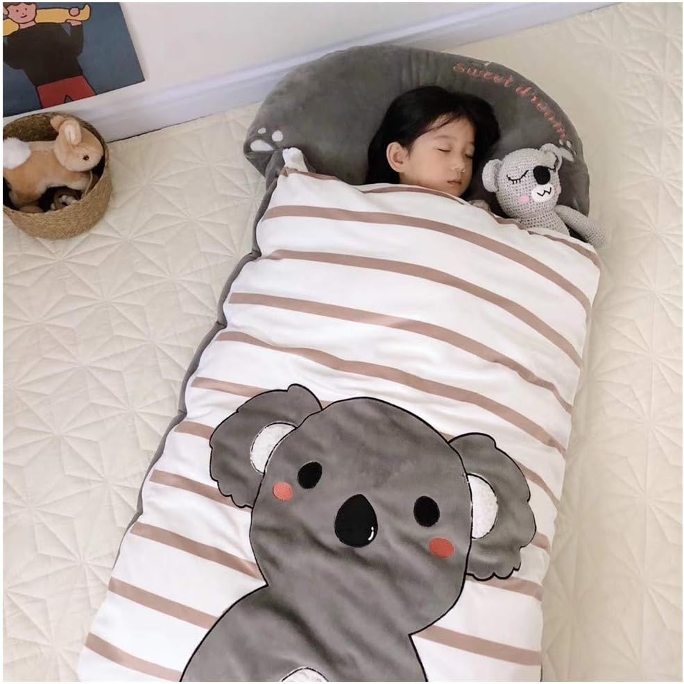 Amazoncom Linli Cartoon Design Autumn And Winter Warm Sleeping Bag With Detachable Zip And Anti Kick Quilt Kids Nap Mat 100 Soft Cotton Sleeping Bag With Cute Cartoon Pattern Color A Home