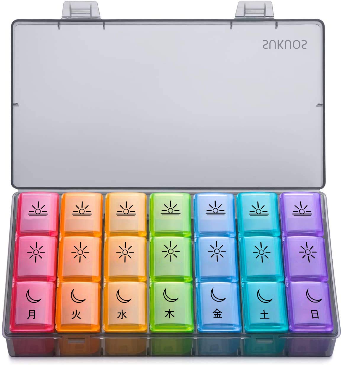 Mua Sukuos ピルケース 薬ケース 1週間 1日3回 サプリメントケース 朝昼晩に分け 飲み忘れ防止 コンパクト 持ち運びやすい 曜日別 日本語印刷され Tren Amazon Nhật Chinh Hang 21 Fado