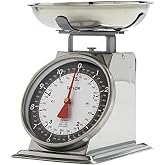 Taylor Vintage Mechanical Kitchen Scale - 11 lb Max Capacity, Silver | 11 lb Capacity, Mechanical Food Scale with Removable Bowl, Dual-Unit Dial for Baking, Cooking, and Portion Control