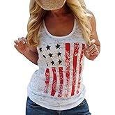 Monaisha American Flag Tank Tops Women Funny Stars and Stripes Graphic 4th of July Shirts