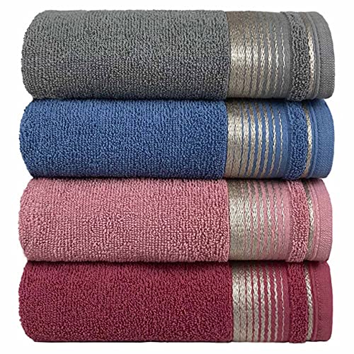 Kit Com 4 Toalhas de Rosto Gigante Alta Absorção Sublime 45x70cm - Central Toalhas (KIT 1)
