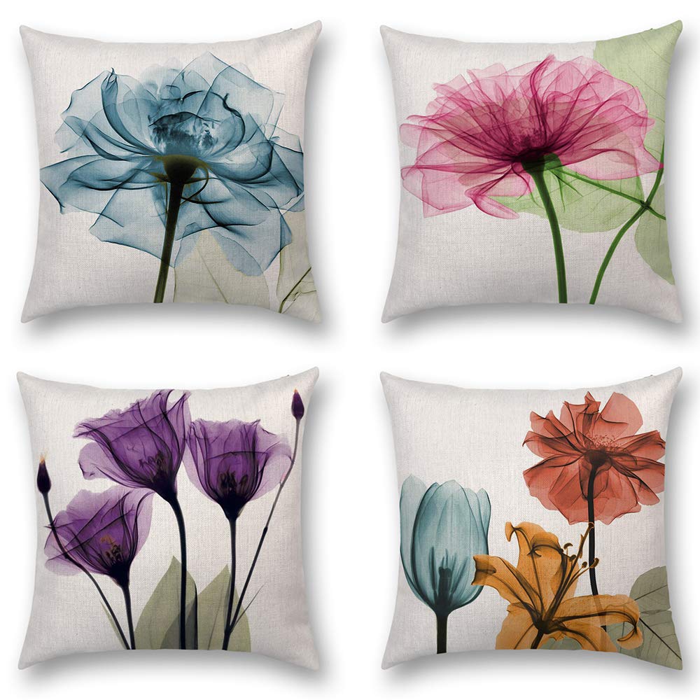 Amazon.com: Painting Flower Throw Pillow Covers Decorative Couch Floral