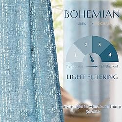jinchan Boho Curtains Linen Curtains for Living