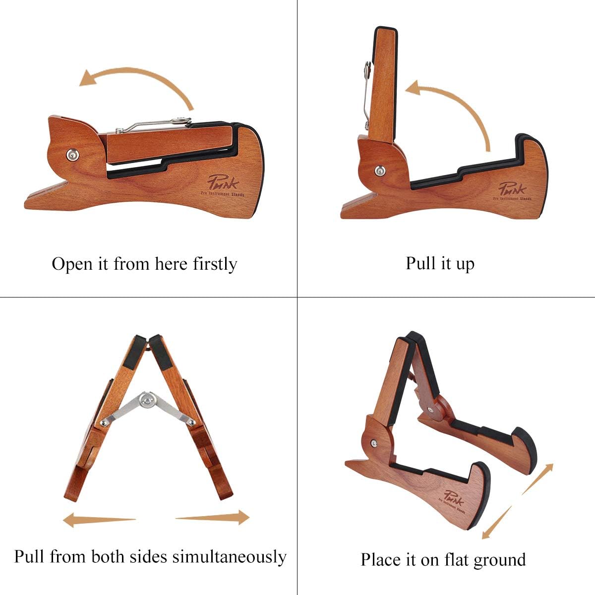 PUNK Guitar Stand,Holder,Mahogany String Instrument Bracket - Image 4