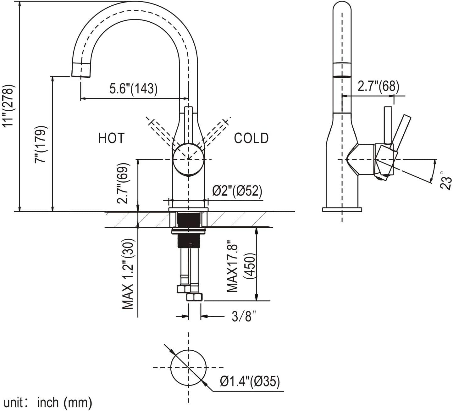 WOWOW Bathroom Faucet Kitchen Faucet Stainless Steel Single Handle Faucet Black Commercial Faucet Sink Basin Faucet High Arc 1 Modern Faucets Bar Kitchen Bathroom Faucet Lead-Free Drip-Free - - 
