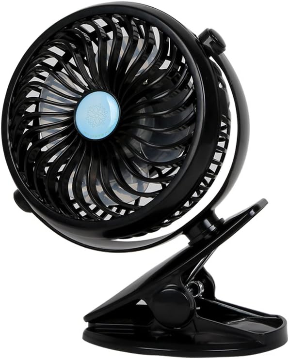 Portable Mini Clip Fan, USB Desk Fan, Quiet Operation Personal Fan for Home and Office - Black