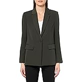 BCBG New York Women's Long Sleeve V Neck One Button Blazer