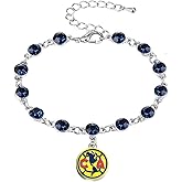 Simran International Inc. Club America Acrylic Crystal Logo Charm Bracelet 7.5" + 2" Extension