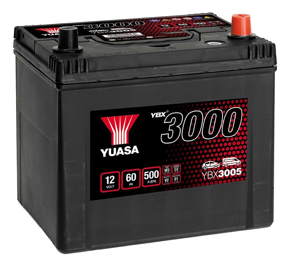 Yuasa YBX3005 12V 60Ah 500CCA Sealed Maintenance Free High Performance Car Battery