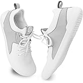 DYISOFY Womens Mens Barefoot Shoes Minimalist Walking Travel Grounding Zero Drop Extra Wide Toe Box Gym Workout Sneakers White