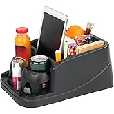 Zinytrae Universal Big Center Console for Cars, Trucks, Minivans, SUVs, Car Console Organizer with 2 Adjustable Cup Holders, Seatbelt for Secure Hold Car Seat Organizer, Truck Floor Console