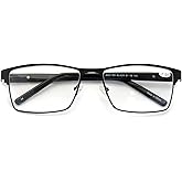 V.W.E. Men Premium Rectangle Metal with Plastic Temple Extra Large Reader - 152mm Wide Frame Reading Glasses