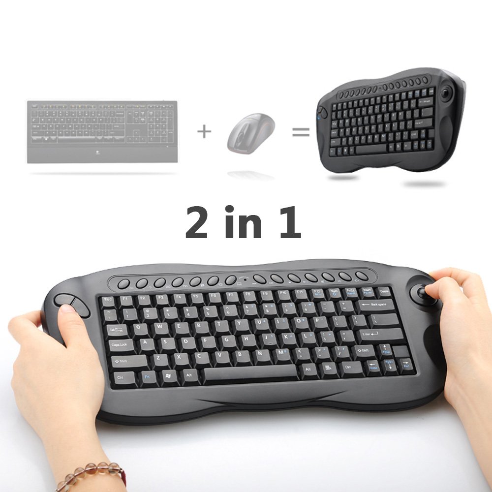 2.4 GHz Wireless 2 in1 Keyboard with Trackball Support PC/Xbox 360/PS3/HTPC eBay