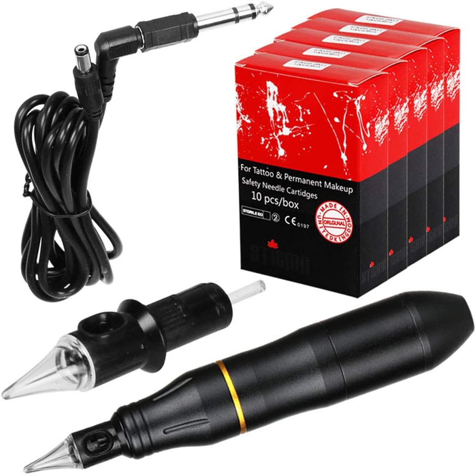 QQYTS Motor Tattoo Machine Set Machine +50 Needle Secant Fog Machine (Color : Em109b50-1 Black)