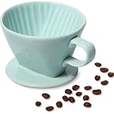 LHUKSGF Pour Over Ceramic, Coffee Dripper Ceramic Coffee Maker,Green | 3 Holes Flat Bottom, Porcelain Slow Filter Cone for Travel, Camping, Office, Home, Coffee Maker Brew