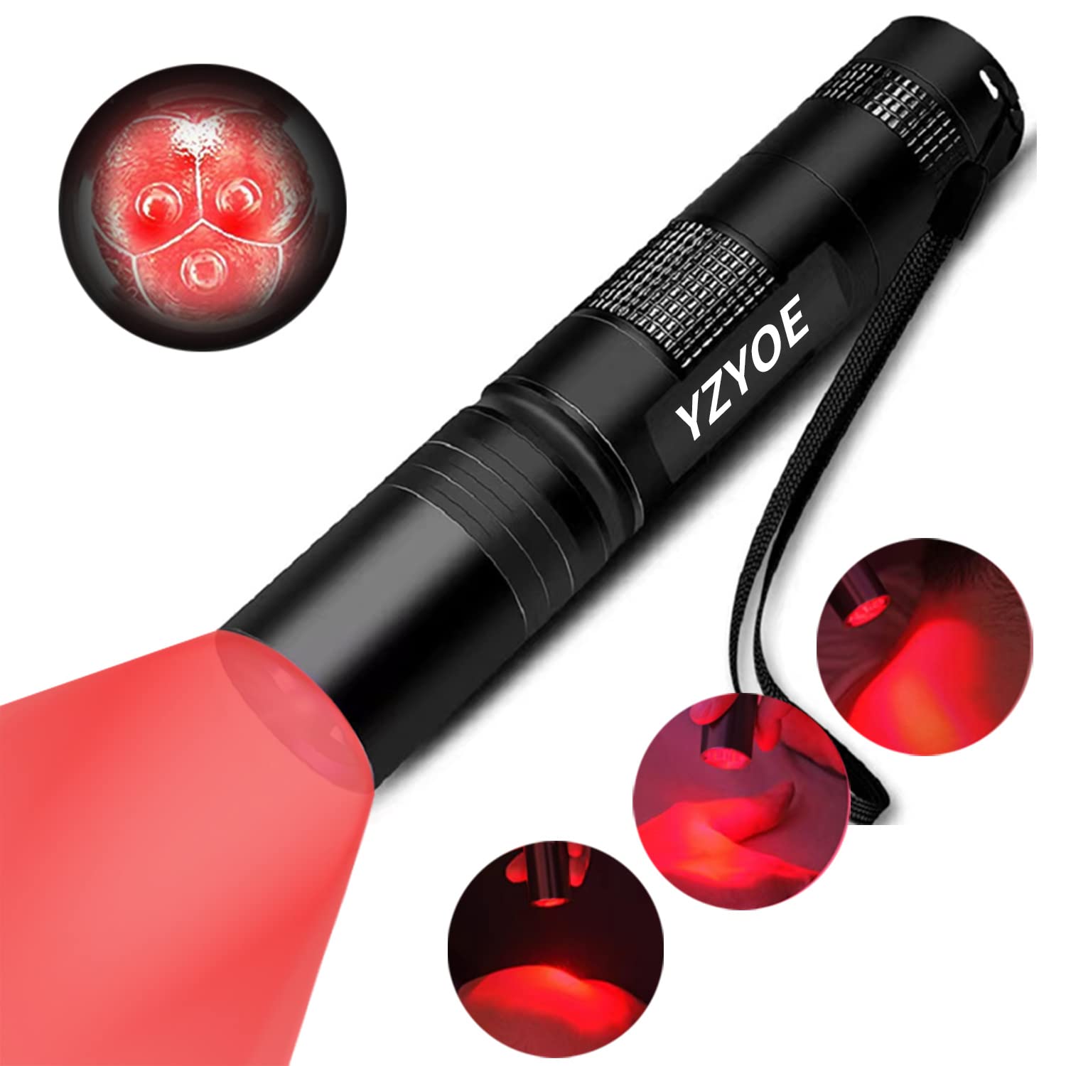 YZYOE Infrared Light Therapy for Joint and Muscle Pain. Red Light Therapy for Face, Red Light Therapy Wand Device，Red Lights-3 Wavelengths，Near Infrared Light Therapy.