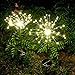 Garden Solar Lights Outdoor- 2 Pack Solar Powered Decorative Stake Landscape Light-DIY Flowers Fireworks Stars for Walkway Pathway Backyard Christmas Party Decor