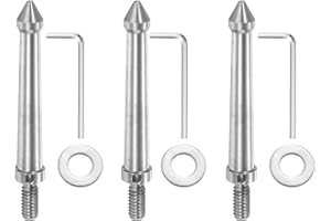 PATIKIL 1/4 Inch Thread Tripod Spike, 3 Pcs Stainless Steel Camera Tripod Ground Spike Screw with Wrench & Spacer (80mm/3.14"