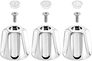 MAYIT 3 Pcs Shower Knob Replacement Compatible with Price pfister Verve Bathroom Hot and Cold Tub Shower Knobs Faucet Replacement