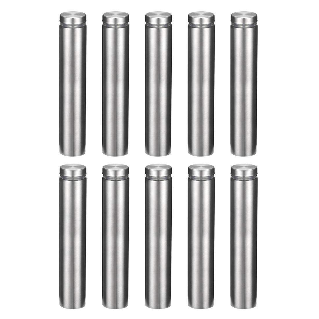 sourcing map 3/4 Dia x 4"(19x100mm) Standoff Screws Wall Mount Sign Holders Acrylic Glass Nails 10pcs